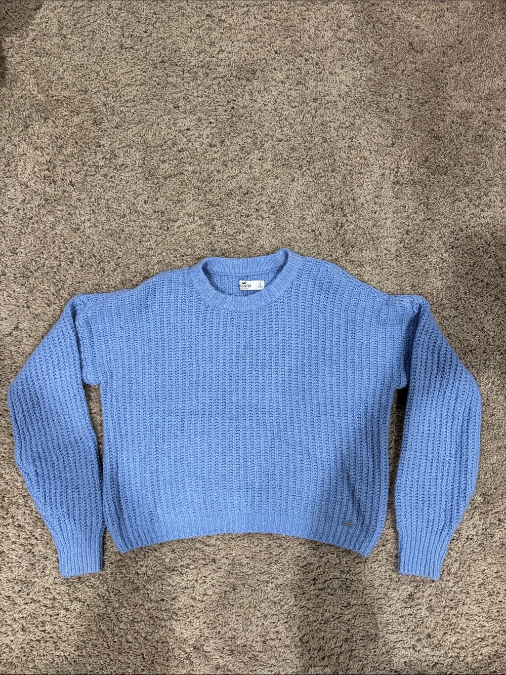 hollister Light Blue Crewneck Knit Sweater - Women's
